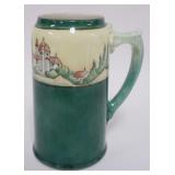 1014	AMERICAN BELLEEK HAND PAINTED MUG/TANKARD, CERAMIC ART COMPANY, APPROXIMATELY 7 1/4 IN H