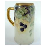 1015	AMERICAN BELLEEK HAND PAINTED MUG/TANKARD, CERAMIC ART COMPANY, APPROXIMATELY 7 1/4 IN H
