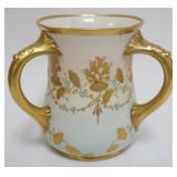 1029	AMERICAN BELLEEK CERAMIC ART COMPANY LENOX GREEN MARK LOVING CUP, 3 HANDLED, APPROXIMATELY 7 IN