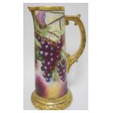 1047	AMERICAN BELLEEK CERAMIC ART COMPANY, HAND PAINTED PITCHER, APPROXIMATELY 14 1/2 IN H
