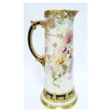 1048	AMERICAN BELLEEK HAND PAINTED PITCHER, APPROXIMATELY 14 1/2 IN H, SPIDER ON BOTTOM