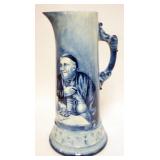 1049	WILLETS BELLEEK HAND PAINTED MONKS PITCHER, APPROXIMATELY 14 1/4 IN H