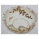 1054	OTT & BREWER AMERICAN BELLEEK LARGE SCALLOPED EDGE BOWL, APPROXIMATELY 9 IN X 3 1/2 IN
