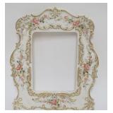 1065	AMERICAN BELLEEK CERAMIC ART COMPANY HAND PAINTED FLORAL FRAME, APPROXIMATELY 7 IN X 9 IN