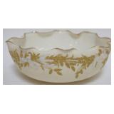 1072	AMERICAN BELLEEK SCALLOPED EDGE BOWL, APPROXIMATELY 10 IN X 3 1/4 IN H