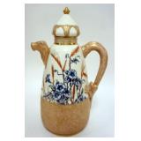 1073	OTT & BREWER AMERICAN BELLEEK PITCHER WITH UNUSUAL WINGED DRAGON HEAD SPOUT AND DRAGON BODY HAN