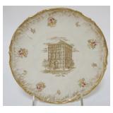 1081	WILLETS BELLEEK PLATE COMEMORATING MASONIC TEMPLE, APPROXIMATELY 7 3/4 IN