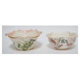 1092	2 AMERICAN BELLEEK SMALL BOWLS, ONE MARKED OTT & BREWER, APPROXIMATELY 5 IN X 2 1/2 IN