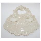 1106	AMERICAN BELLEEK DOUBLE INKWELL, APPROXIMATELY 8 IN X 6 IN X 4 IN HIGH