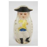 1128	ANTIQUE MINIATURE TOBY JUG, ALFRED EVANS, PHILADELPHIA, APPROXIMATELY 4 1/4 IN HIGH