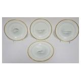 1132	4 LENOX MORLEY FISH PLATES FOR COLLAMORE GILMAN CO, EACH APPROXIMATELY 9 1/4 IN