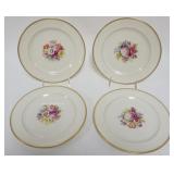 1136	4 LENOX MORLEY HAND PAINTED FLORAL PLATES, APPROXIMATELY 9 IN