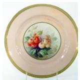 1137	LENOX MORLEY HAND PAINTED FRUIT PLATE FOR FREDERICK KEERS SONS NEWARK NJ, APPROXIMATELY 9 IN