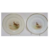 1138	2 LENOX J NOSEK & MORLEY HAND PAINTED GAME PLATES, EACH APPROXIMATELY 9 IN