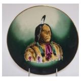 1140	ANTIQUE HAND PAINTED PORCELAIN PLATE W/IMAGE OF AMERICAN INDIAN, APPROXIMATELY 9 1/4 IN