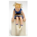 1154	GREEN MARK LENOX *TWIN* FIGURE OF YOUNG GIRL SITTING ON BLOCK, APPROXIMATELY 4 IN HIGH