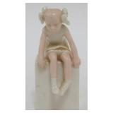 1155	GREEN MARK LENOX *TWIN* FIGURE OF YOUNG GIRL SITTING ON BLOCK, APPROXIMATELY 4 IN HIGH
