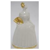 1158	LENOX GREEN MARK VASE FIGURE OF WOMAN W/FAN & GILT ACCENTS, APPROXIMATELY 9 IN HIGH