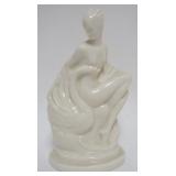 1159	LENOX GREEN MARK ART NOUVEAU VASE & LEDA W/SWAN FIGURE OF NUDE WOMAN W/SWAN, APPROXIMATELY 10 IN HIGH
