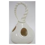 1164	LENOX GREEN MARK GOURD SHAPED VESSLE W/TWIST TURNED LOOP TOP, APPROXIMATELY 10 IN HIGH