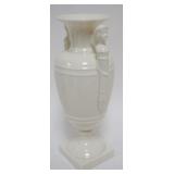 1165	LENOX GREEN MARK URN SHAPED VASE W/DOUBLE FIGURAL HEAD HANDLES, APPROXIMATELY 12 IN HIGH