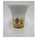 1174	LENOX GREEN MARK HAND PAINTED FLAIR NECKED VASE W/PERSIAN IMAGES, APPROXIMATELY 7 1/4 IN X 8 1/