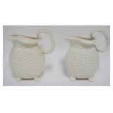 1205	2 LENOX GREEN MARK DIMPLED PITCHERS W/WOMANS FACE ON LIP, EACH APPROXIMATELY 8 IN HIGH