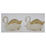 1209	2 LENOX GREEN MARK SWANS W/GILT TRIM, EACH APPROXIMATELY 3 IN HIGH