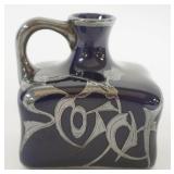 1211	LENOX COBALT BLUE W/SILVER OVERLAY SCOTCH JUG, APPROXIMATELY 4 1/4 IN HIGH