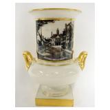 1221	LENOX VASE *OLD PRINTS PERIOD* APPROXIMATELY 6 1/4 IN X 8 1/4 IN