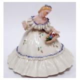 1226	LENOX GREEN MARK FIGURE OF WOMAN CARRYING A BASKET W/FLOWERS, APPROXIMATELY 6 3/4 IN HIGH