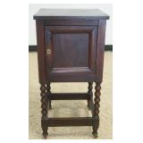 1261	1 DOOR STAND WITH BOBBIN TURNED LEGS AND CONCEALED SAFE, DOOR OPEN, NO COMBINATION, APPROXIMATE