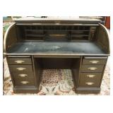 1285	METAL OFFICE DESK WITH TAMBOR SLIDE BY THE *ART METAL CONSTRUCTION CO., APPROXIMATELY 60 IN X 3