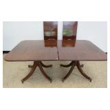 1268	ANTIQUE MAHOGANY TABLE WITH 2 LEAVES, APPROXIMATELY 74 IN X 47 3/4 IN X 29 IN
