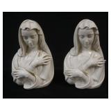 1003	BOEHM PORCELAIN MADONNA, GROUP OF 2, TALLEST APPROXIMATELY 9 1/2 IN HIGH