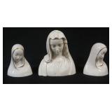 1005	BOEHM PORCELAIN MADONNA BUSTS, GROUP OF 3, TALLEST APPROXIMATELY 7 IN HIGH