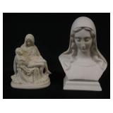 1010	ROUSE PARIAN BUST OF VIRGIN MARY & JESUS W/MARY, TALLEST FIGURE APPROXIMATELY 7 IN HIGH