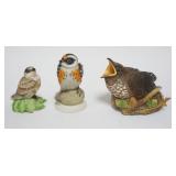 1021	BOEHM PORCELAIN *BABY CEDAR WAXWING*, *FLEDGLING BLACK BURNIAM WARBLER*, ETC, TALLEST APPROXIMA