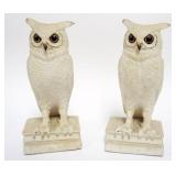 1029	BOEHM PORCELAIN OWLS PERCHED ON BOOKS, MARKED BOEHM TRENTON, 2 EACH APPROXIMATELY 10 IN H