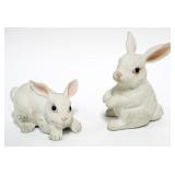 1052	2 BOEHM PORCELAIN RABBIT FIGURES, TALLEST APPROXIMATELY 5 IN H