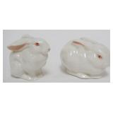 1053	2 BOEHM PORCELAIN RABBIT FIGURES, EACH APPROXIMATELY 2 1/2 IN H