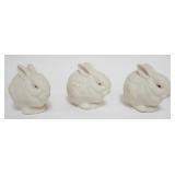 1054	3 CYBIS RABBIT FIGURES, EACH APPROXIMATELY 4 IN H