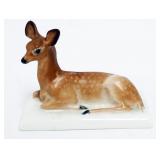 1055	BOEHM PORCELAIN FAWN FIGURE PAPERWEIGHT, APPROXIMATELY 2 1/2 IN X 4 IN X 3 IN H