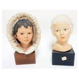 1070	CYBIS BUST OF ESKIMO CHILD AND YOUNG BOY, EACH APPROXIMATELY 12 IN H