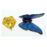 1071	BOEHM GILT FROG AND BUTTERFLY FIGURES, LARGEST APPROXIMATELY 3 IN H