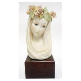 1078	CYBIS FIGURE OF YOUNG WOMAN WITH FLOWER WREATH, APPROXIMATELY 11 1/2 IN H