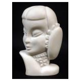 1083	PARIAN ART DECO PROFILE OF WOMANS HEAD, APPROXIMATELY 3 1/2 IN H
