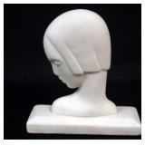 1086	PARIAN ART DECO PROFILE OF WOMANS HEAD, APPROXIMATELY 4 IN H
