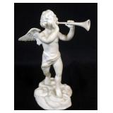 1087	BOEHM FIGURE OF WINGED ANGEL BLOWING TRUMPET, APPROXIMATELY 7 IN H