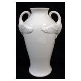 1089	BOEHM LARGE VASE WITH SWAN HANDLES, APPROXIMATELY 11 1/2 IN H